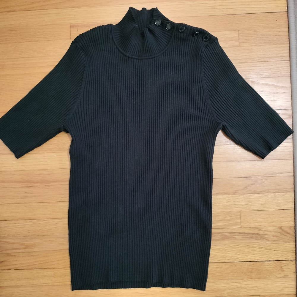 Karl Lagerfeld Paris Black Ribbed Sweater